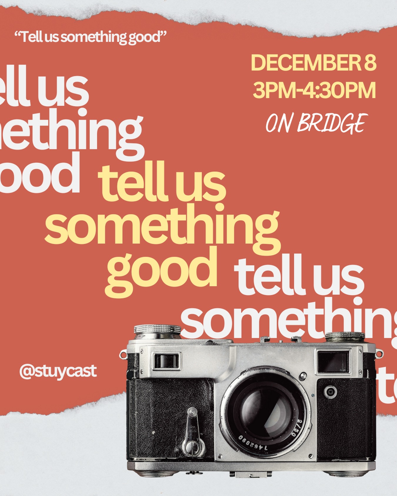 next monday after school on the bridge…stay tuned!